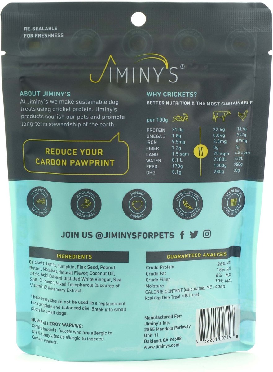 Jiminy's Grain-Free Cricket Cookie Original Recipe Dog Treats