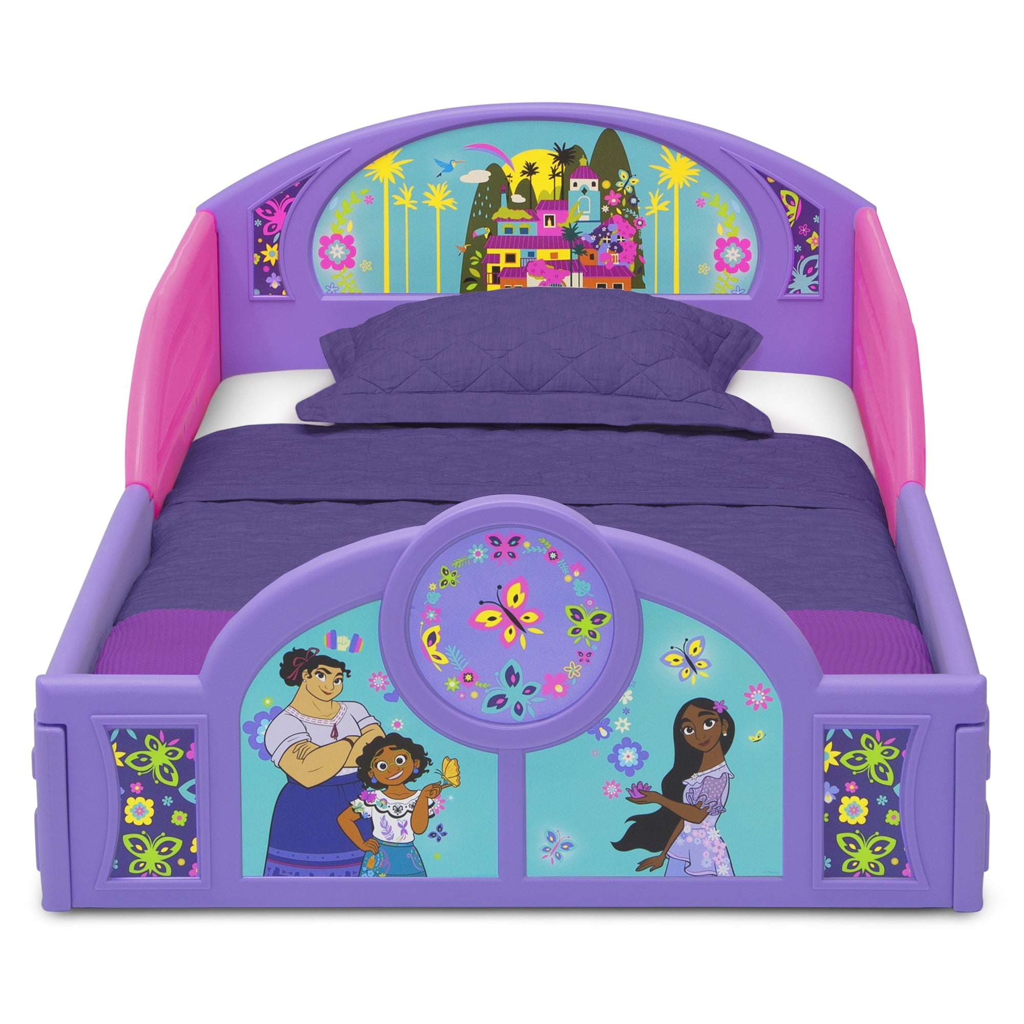 Disney Encanto Sleep and Play Toddler Bed with Built-In Guardrails by Delta Children