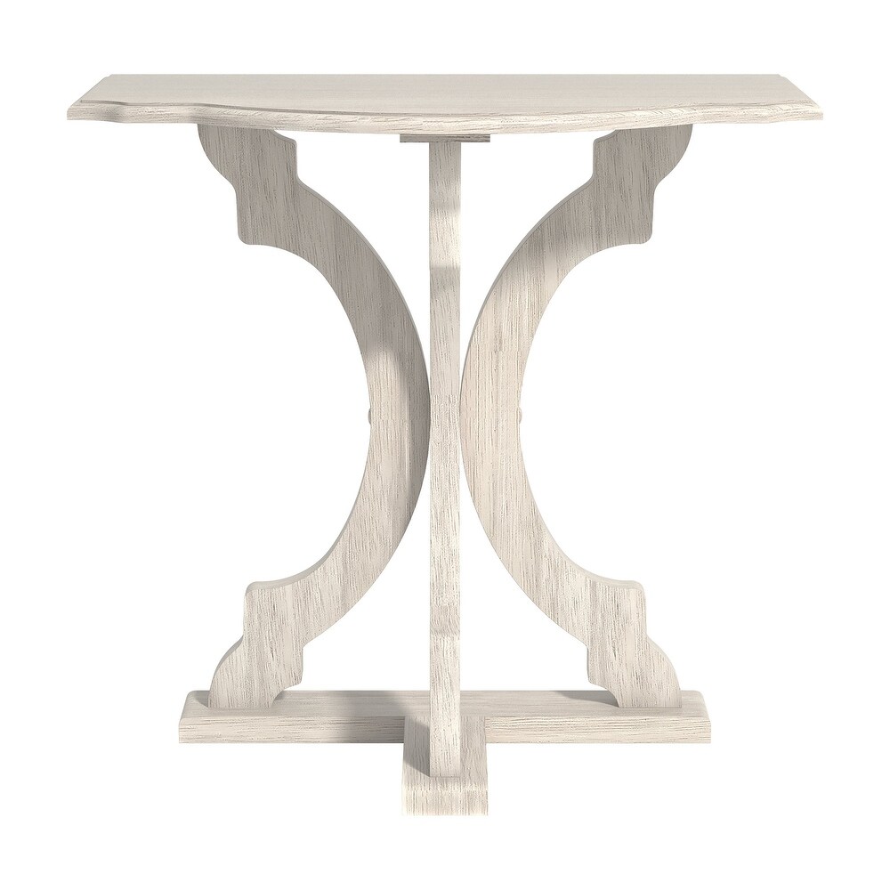 GALANO Doynton Half Moon Solid Wood Side Table