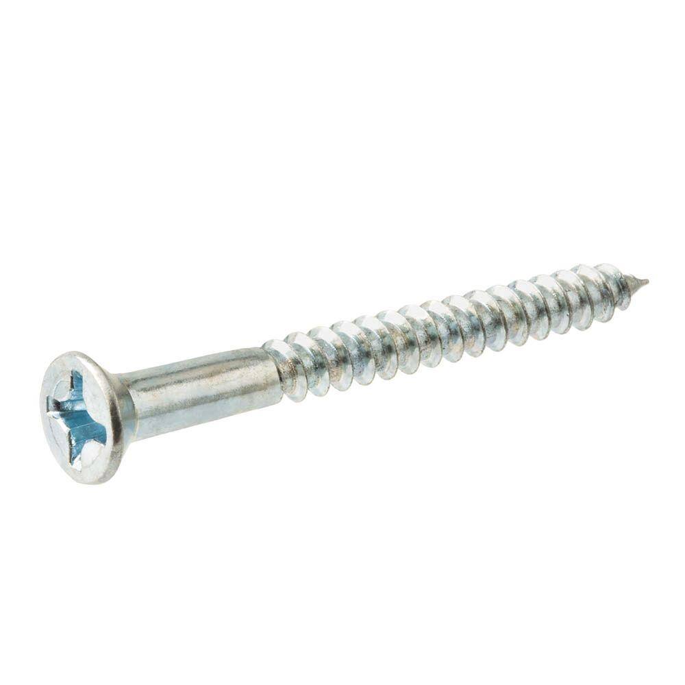 Everbilt #12 x 2 in. Phillips Flat Head Zinc Plated Wood Screw (50-Pack) 801982