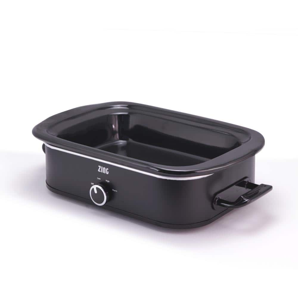 Zing 4 Qt. Black Slow Cooker with Locking Lid for Casseroles SCP40-BM