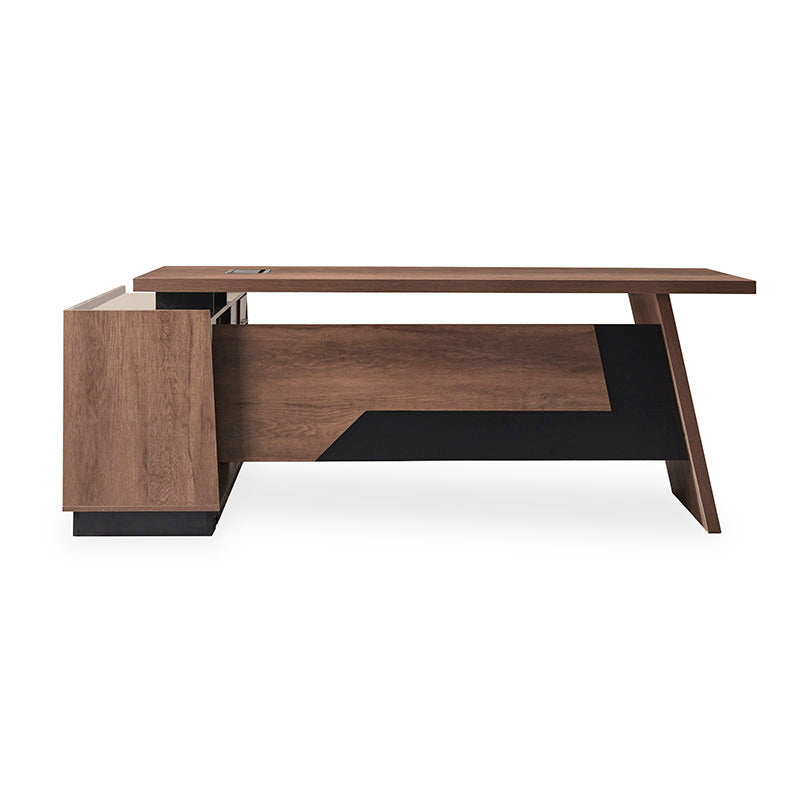 SUTTON Executive Desk with Right Return 1.8M - 2.0M - Warm Oak & Black