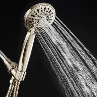 AquaDance 6-Spray 4 in. Single Wall Mount Body spray Handheld Shower Head in Brushed Nickel 9716