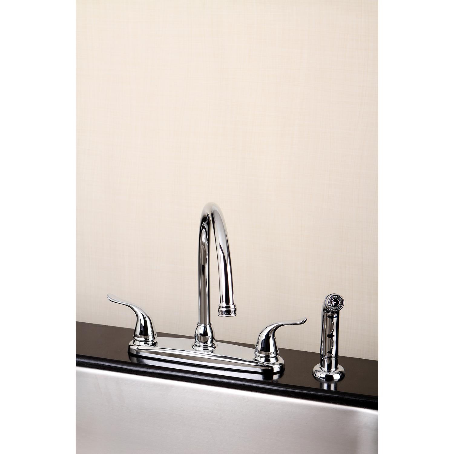 Kingston Brass FB2791YLSP Centerset Kitchen Faucet， Polished Chrome