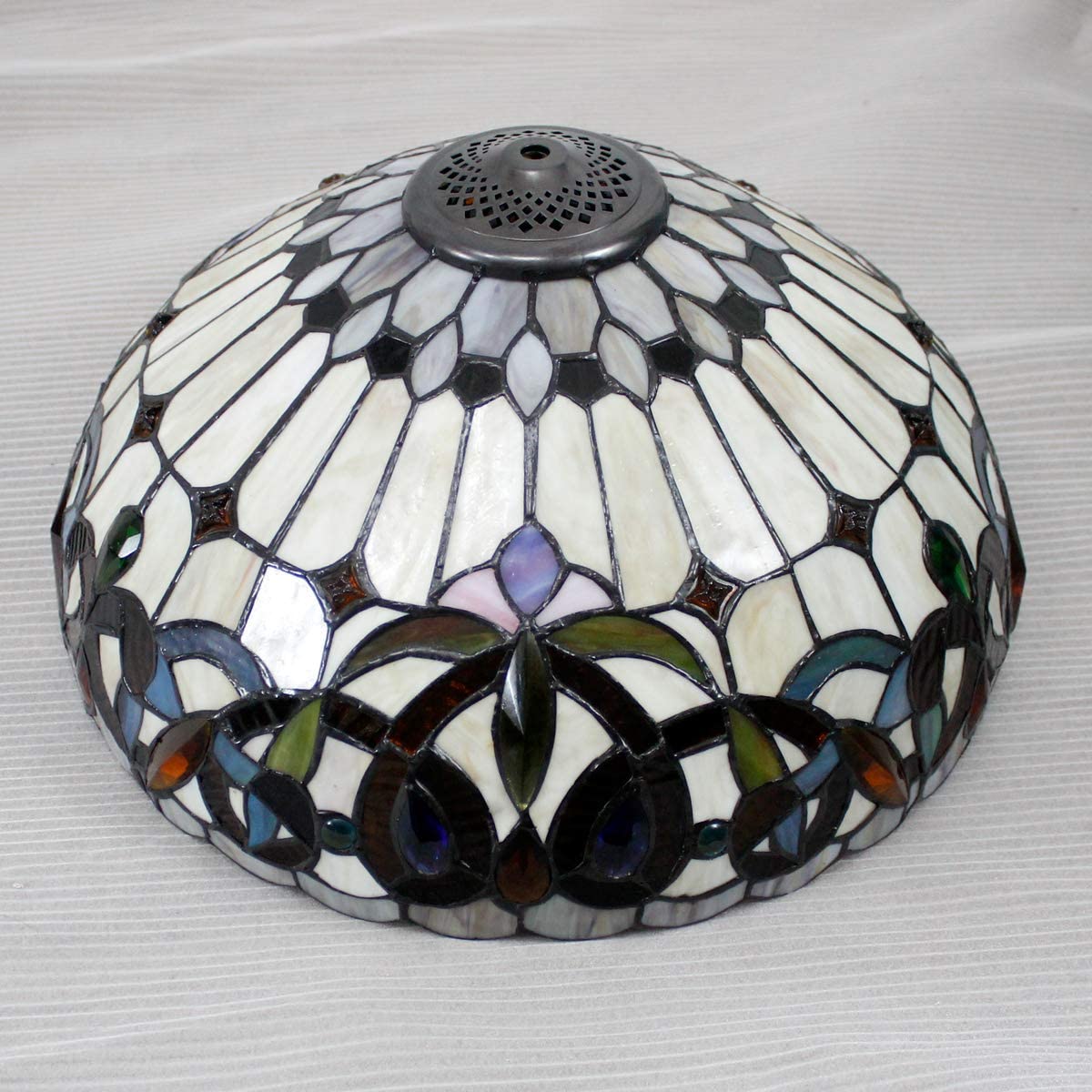 GEDUBIUBOO  Style Table Lamp Colorful Stained Glass Serenity Victorian Bedside Lamp16X16X24 Inches Desk Light Metal Base Decor Bedroom Living Room  Office S021 Series