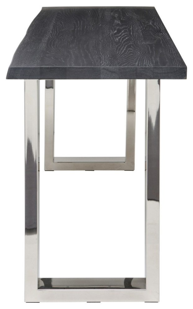 Ennio Console Table Oxidized Gray Oak Top Polished Stainless   Modern   Console Tables   by V.S.D Furniture  Houzz