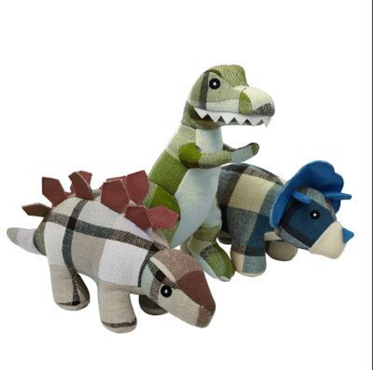 Multipet Assorted Plaidosaurus Dinos Plush Dog Toys