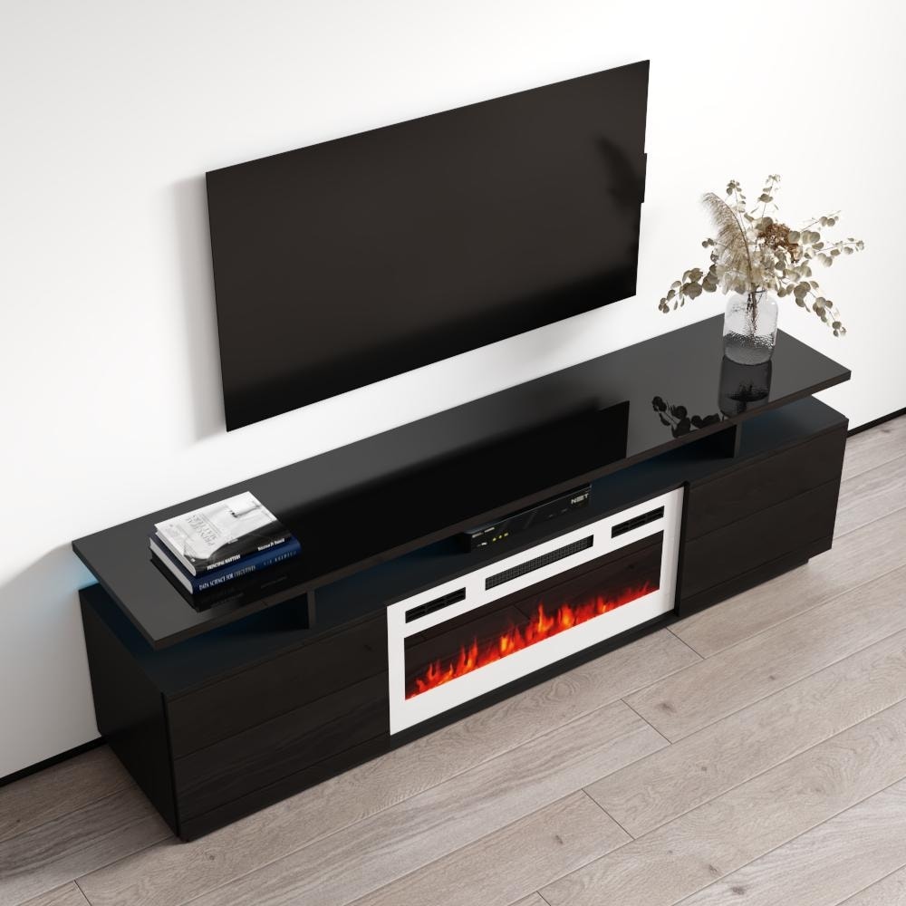 Eva KWH Modern 71 inch Electric Fireplace TV Stand