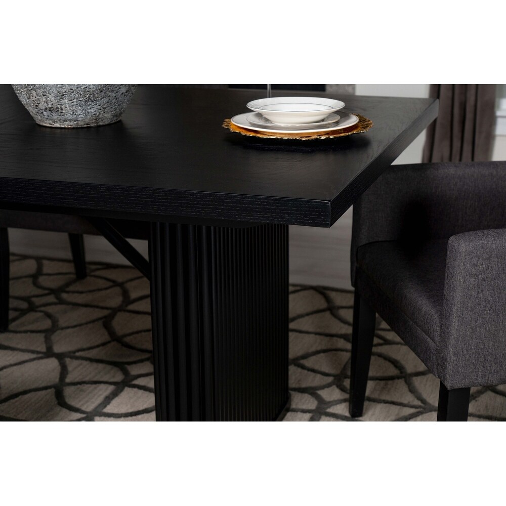 Coaster Furniture Catherine Rectangular Double Pedestal Dining Table Black   83.50'' x 41.75'' x 30.00''