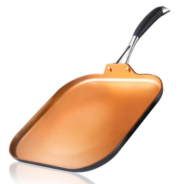 Nutrichef 3 Layers Copper Non stick Coating Inside Hard anodized Looking Heat Resistant Lacquer Outside