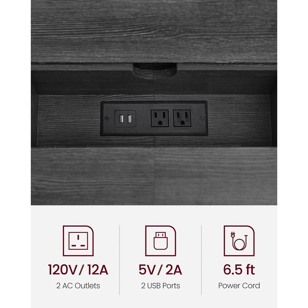 Narrow Console Table   70.9 Inch Sofa Table with 2 Outlet and 2 USB Ports  Long Entryway Table  Home Office or Living Room