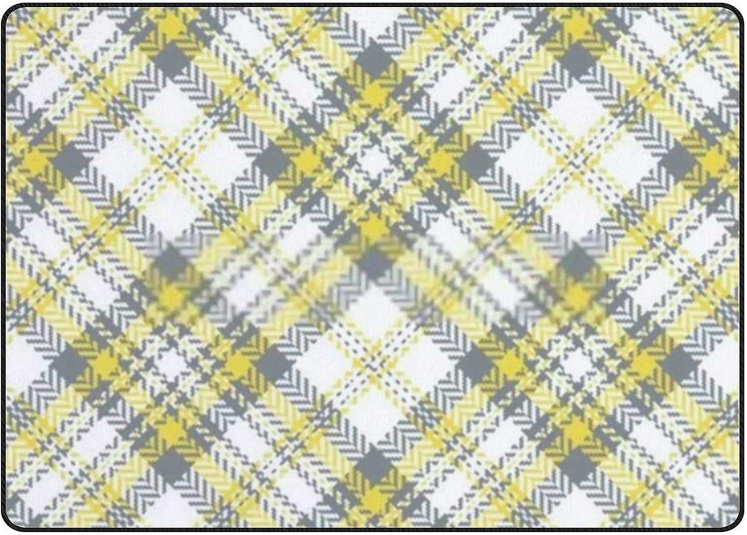 Soft Area Rugs Check Tartan Plaid Graphic Texture Floor Carpet Mat For Kids Playing Room Hardwood Floor Living Room 60x39in