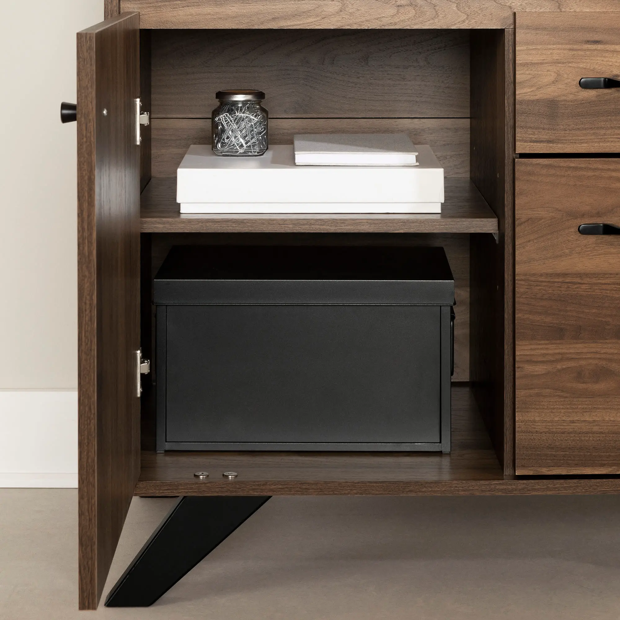 Flam Dark Brown Multi-Function Secretary Desk