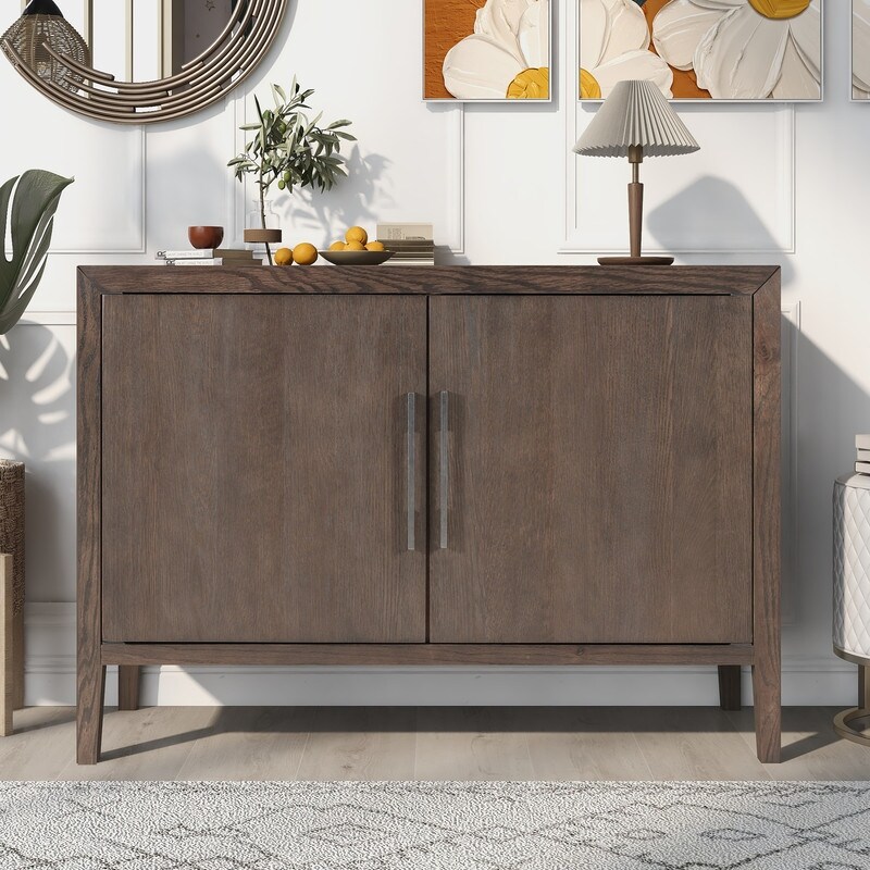 Wooden Buffets Storage Cabinet with 2 Metal handles Sideboard with 2 Doors