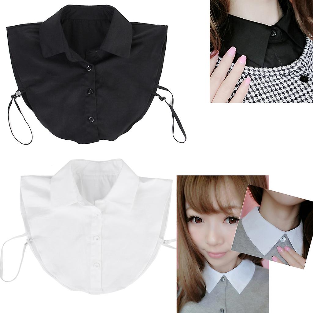 2 Pieces Detachable Cotton Collar For Women Half Shirt Collar For