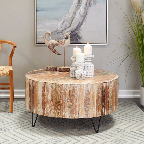 Brown Mango Wood Rustic Coffee Table