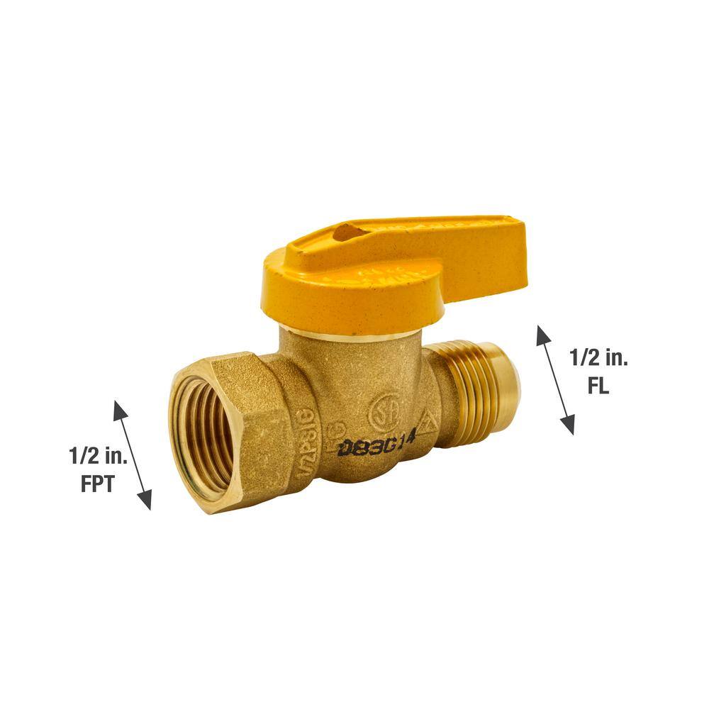 ProLine Series 12 in. Brass FL x FPT 1-Piece Gas Valve 114-523HN