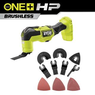 RYOBI ONE+ HP 18V Brushless Cordless Multi-Tool (Tool Only) with 22-Piece Oscillating Blade Set PBLMT50B-A242201