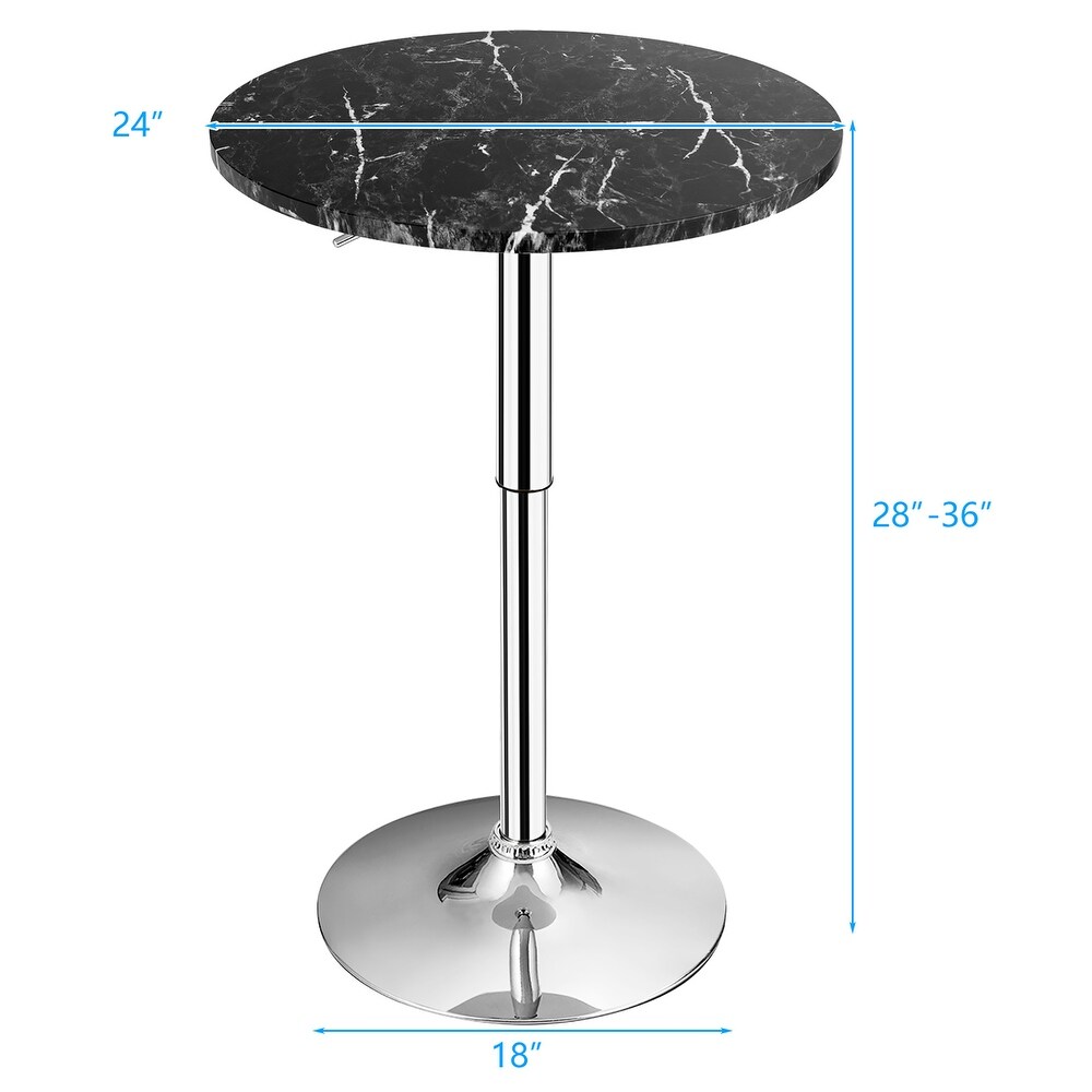 Costway Round Bistro Bar Table Height Adjustable 360 degree Swivel   See details