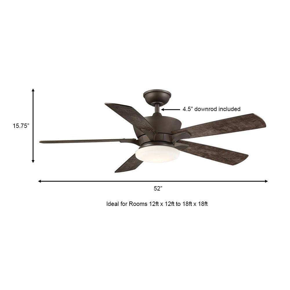 Home Decorators Collection Bergen 52 in. LED Uplight Espresso Bronze Ceiling Fan With Light and Remote Control YG680-EB