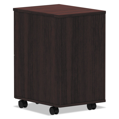 Alera Valencia Series Mobile Pedestal， Left or Right， 2 Legal/Letter-Size File Drawers， Mahogany， 15.38