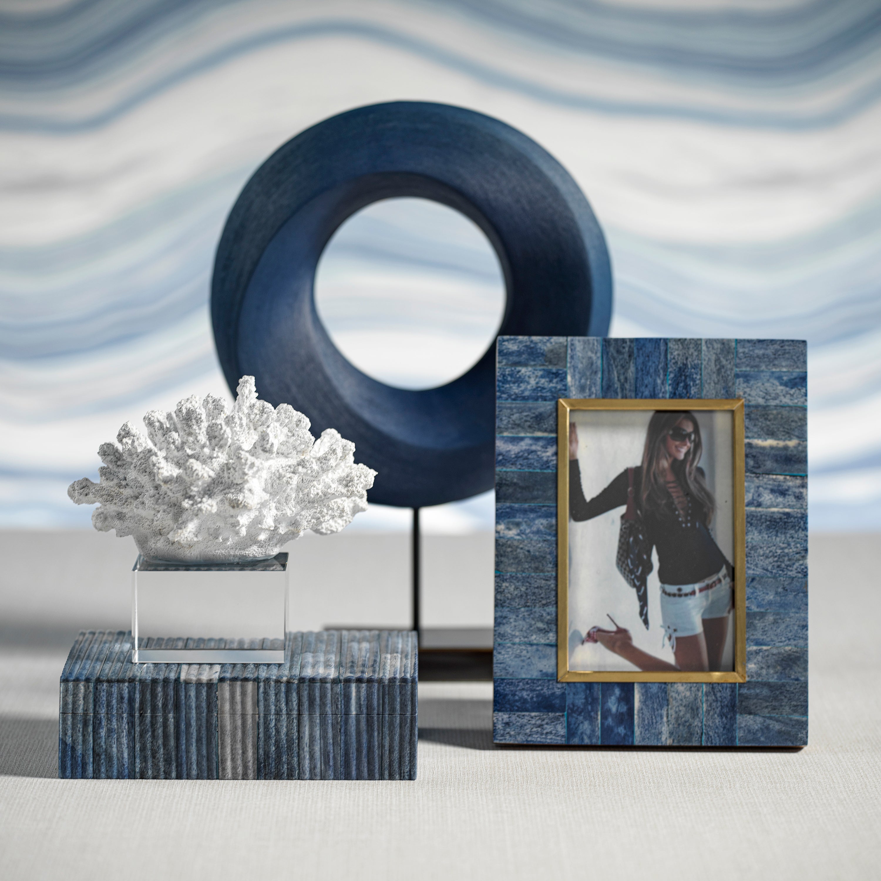 Prato Blue Bone Photo Frame-