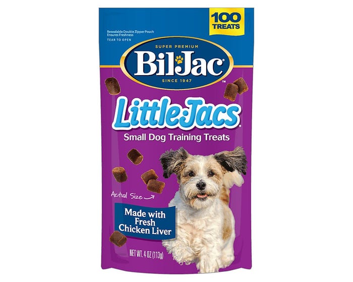 Bil-Jac Little Jacs Small Dog Training Treats， Chicken and Liver Flavor 4 oz. Pouch - 319109