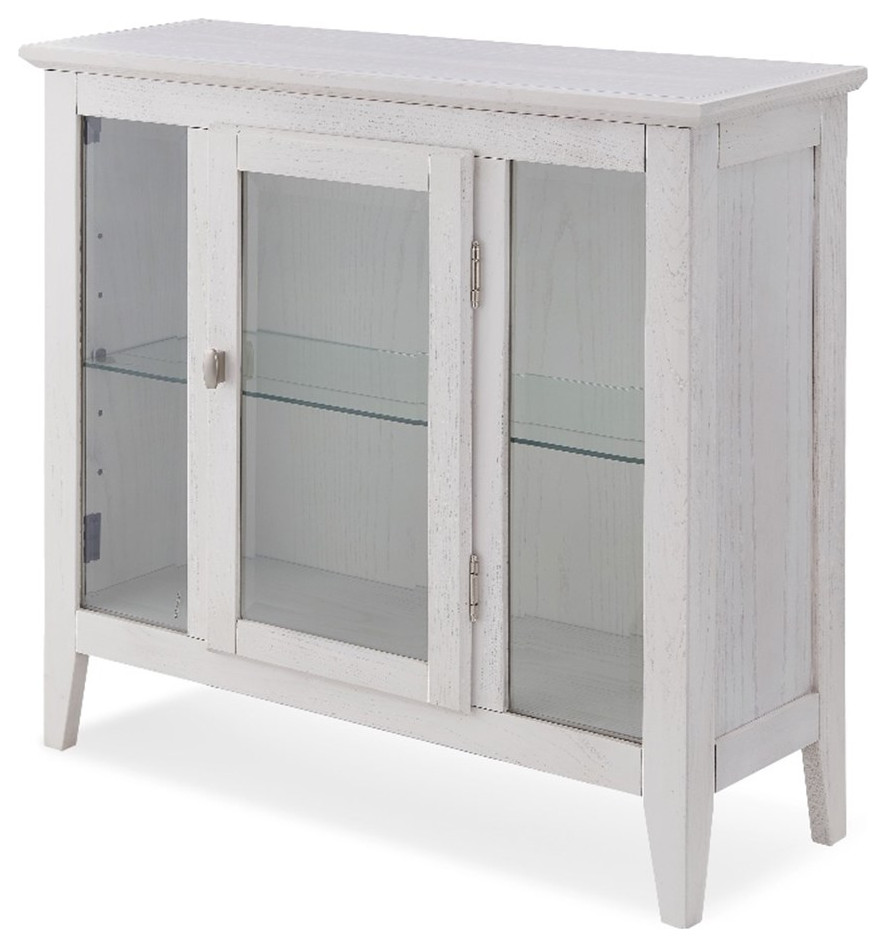 Leick Home Favorite Finds Entryway Wood Curio Cabinet in Weathered White   Farmhouse   Accent Chests And Cabinets   by Homesquare  Houzz