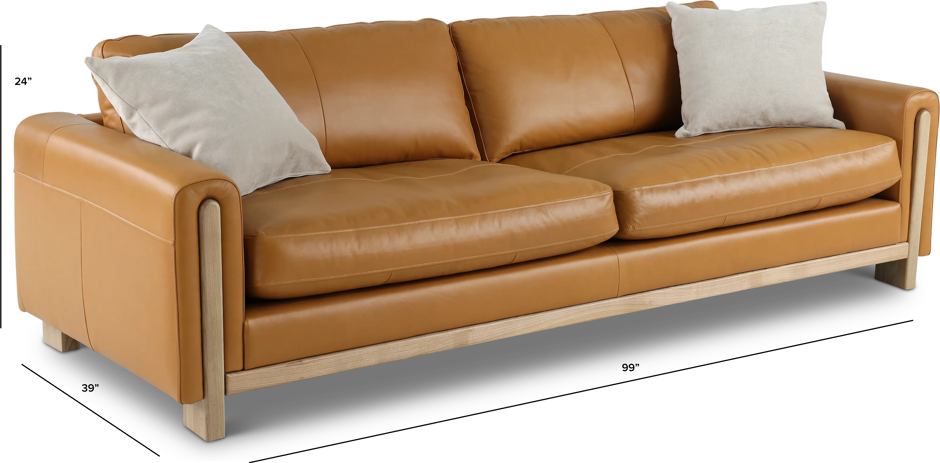 Kinsley Tan Leather Sofa