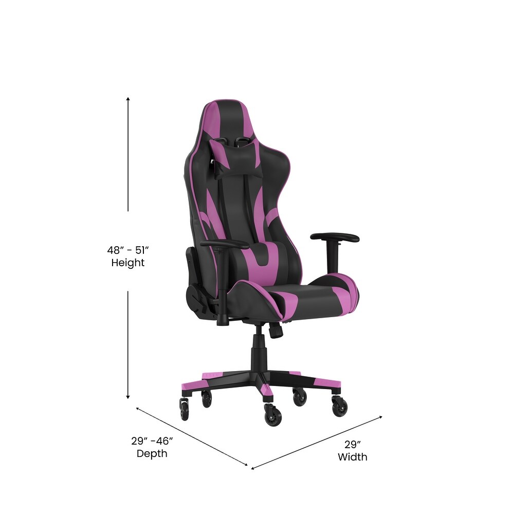 Office Gaming Chair with Roller Wheels   Reclining Back