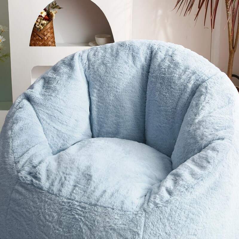 Large Bean Bag Chair 37in Soft Faux Fur