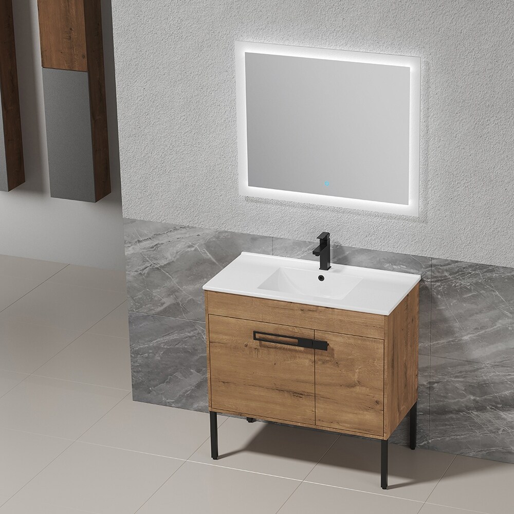 3 Color Bathroom Vanity Floating Storege Cabinet Set with Sink