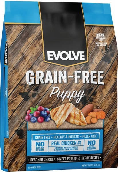 Evolve Deboned Puppy Grain-Free Chicken， Sweet Potato， and Pea Recipe Dry Dog Food