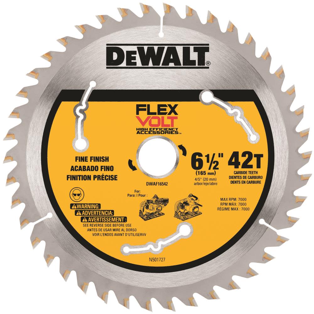 DEWALT FLEXVOLT Track Saw Blade 6 1/2 42T DWAF16542 from DEWALT