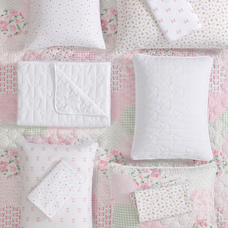 Laura Ashley White Butterfly Quilt Set