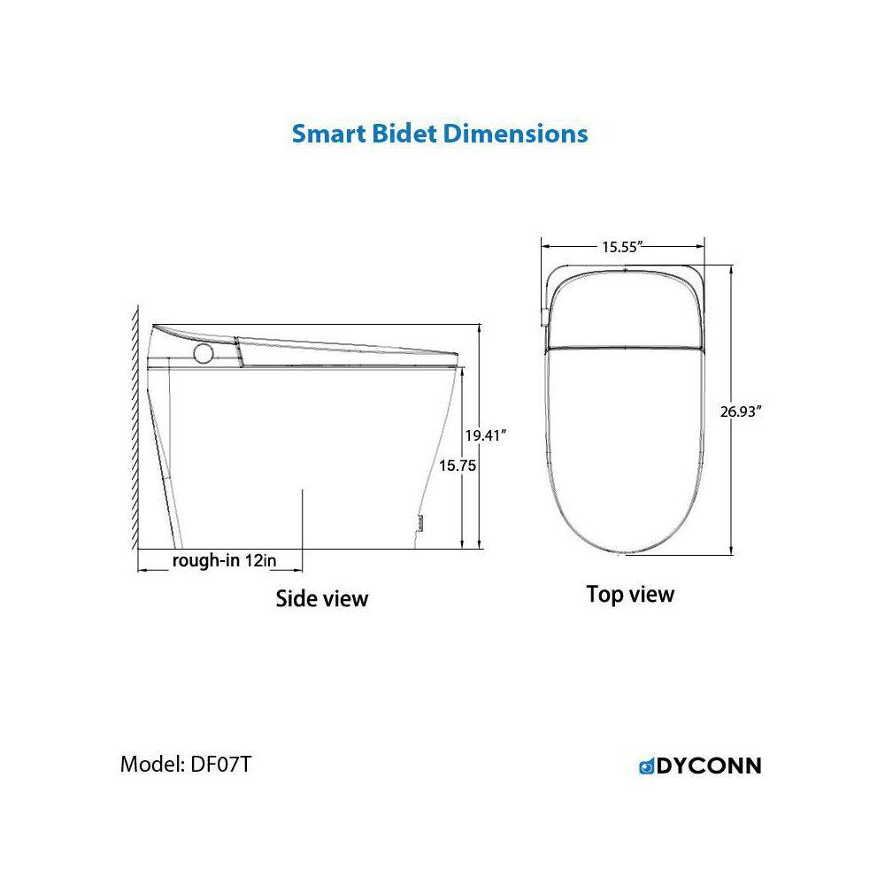 Dyconn Niara 12 in. Rough-In 1-piece 1.051.6 GPF Single Flush Elongated Toilet in White Seat Included DF07TA