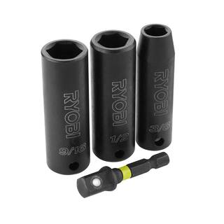 RYOBI 38 in. Drive SAE Impact Socket Set (4-Piece) A13401