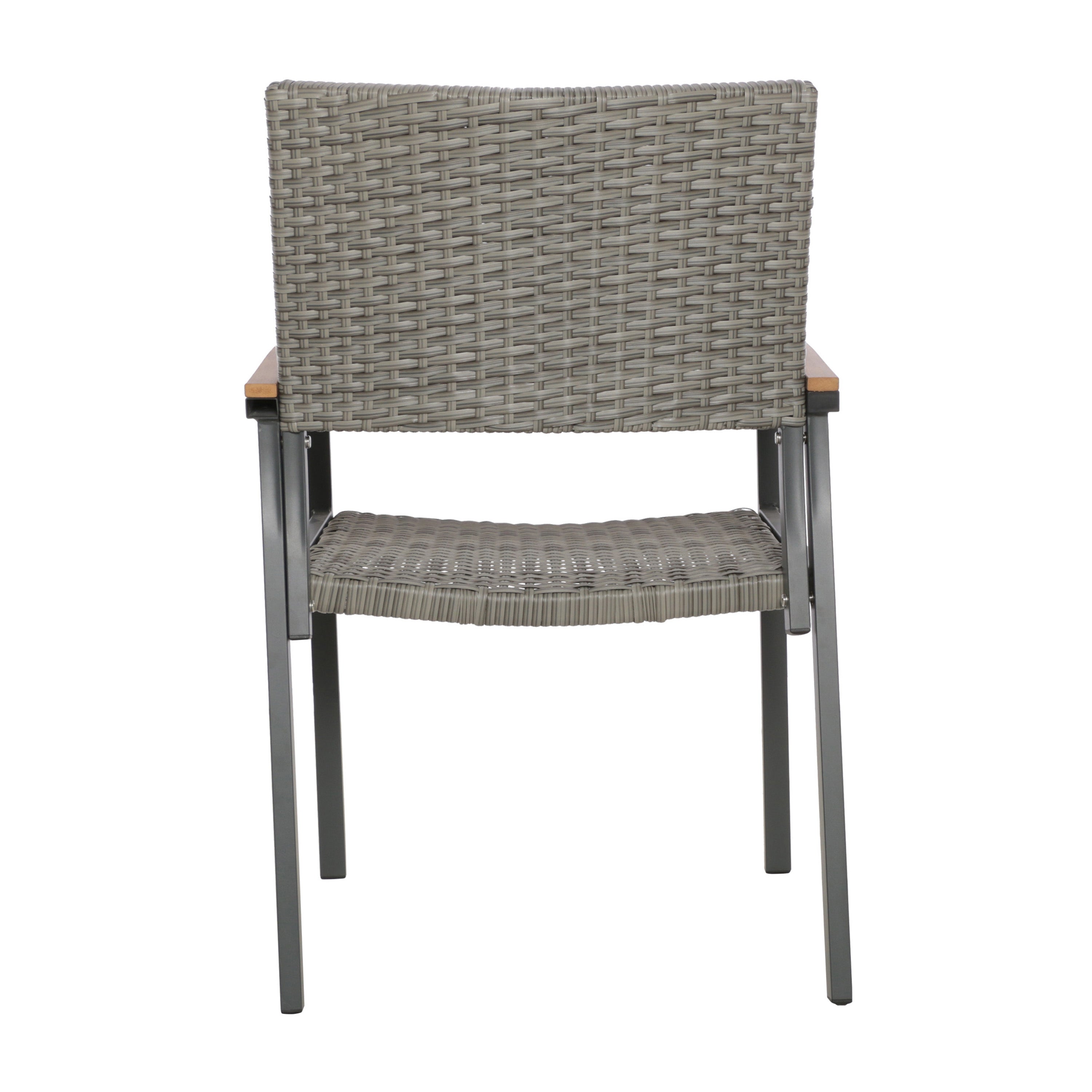 Emma Outdoor Wicker Dining Chair with Aluminum Frame (Set of 2)