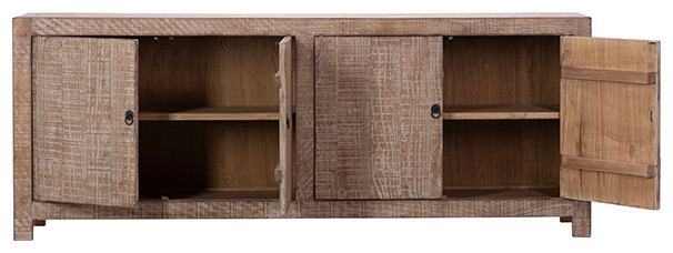 87 quotNatural Reclaimed Wood Sideboard Cabinet   Farmhouse   Media Cabinets   by Terra Nova Designs  Inc.  Houzz