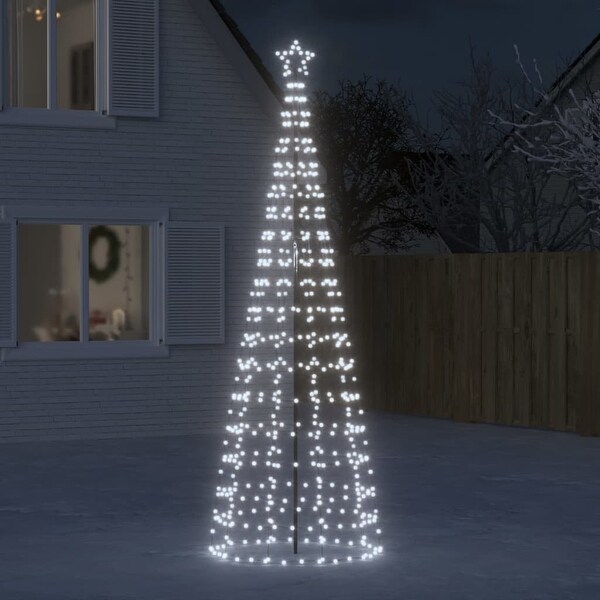 vidaXL Christmas Tree Light with Spikes 570 LEDs Cold White 118.1