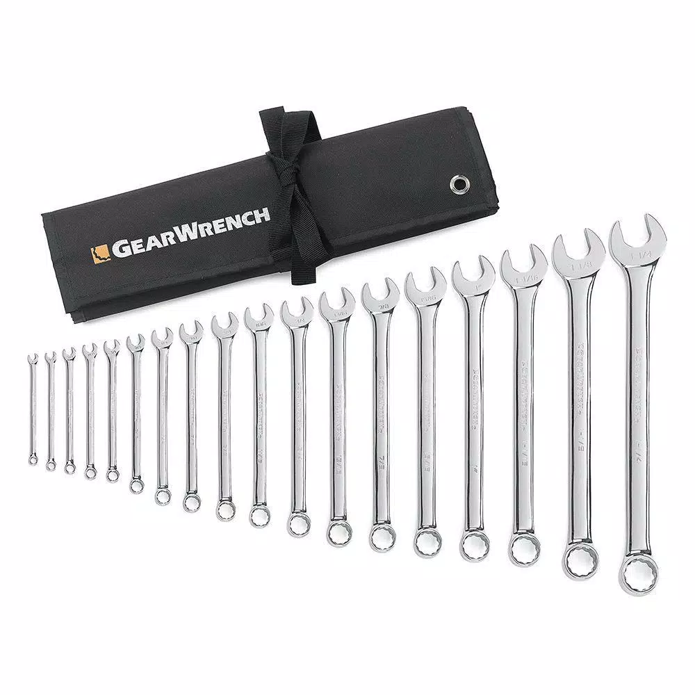 GEARWRENCH SAE Combination Wrench Set with Roll (18-Piece) and#8211; XDC Depot