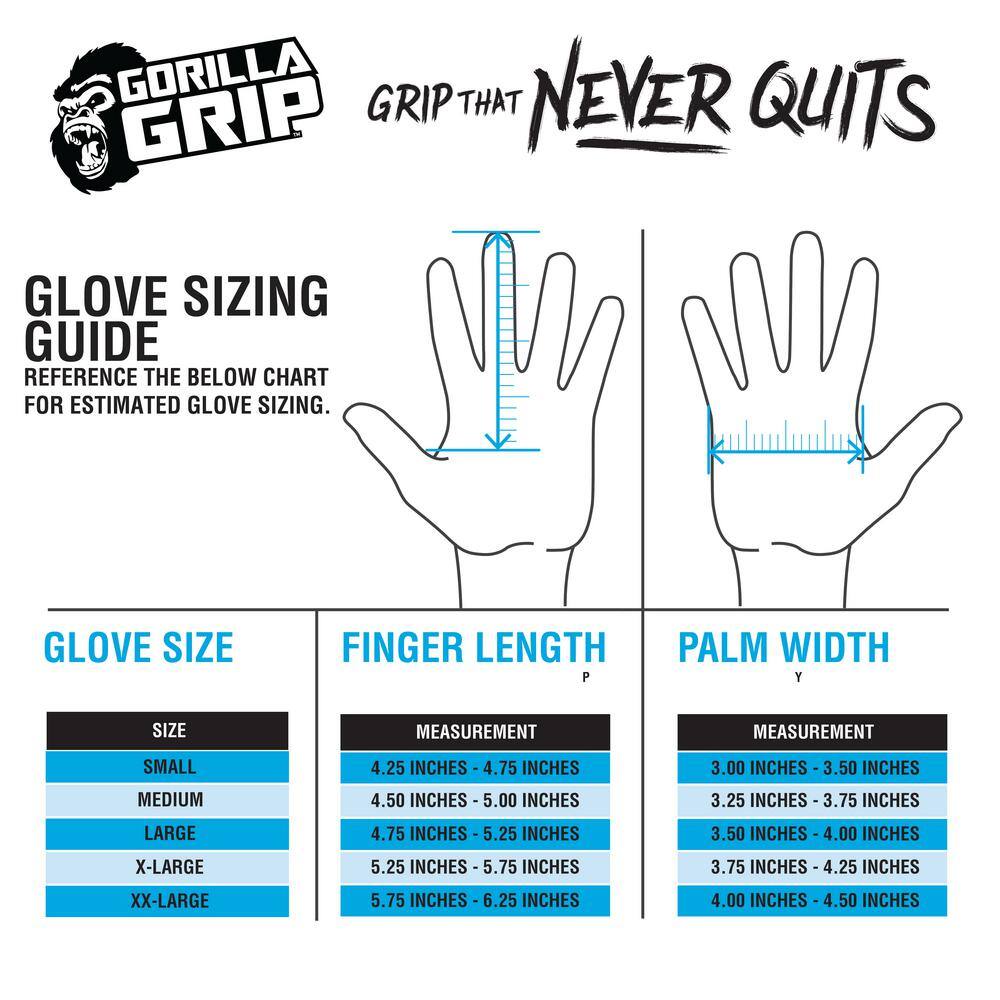 GORILLA GRIP Large Maximum Grip Work Gloves (4-Pack) 25497-042