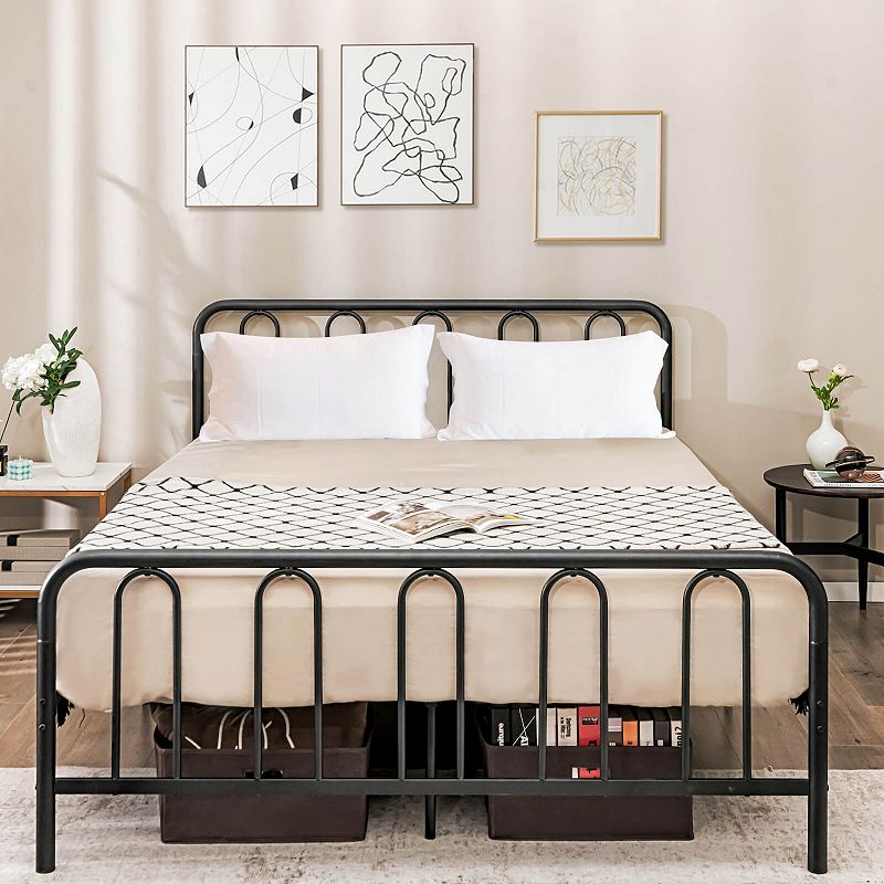 Metal Bed Frame with Headboard and Footboard