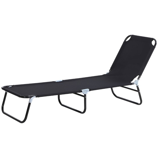 Outsunny Portable Outdoor Sun Lounger Lightweight Folding Chaise Lounge Chair W 5 position Adjustable Backrest For Beach Poolside And Patio