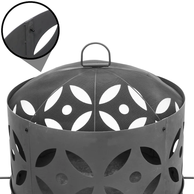 Sunnydaze Decor RCM-LG561N 26.5-in W Gray Cast Iron Wood-Burning Fire Pit