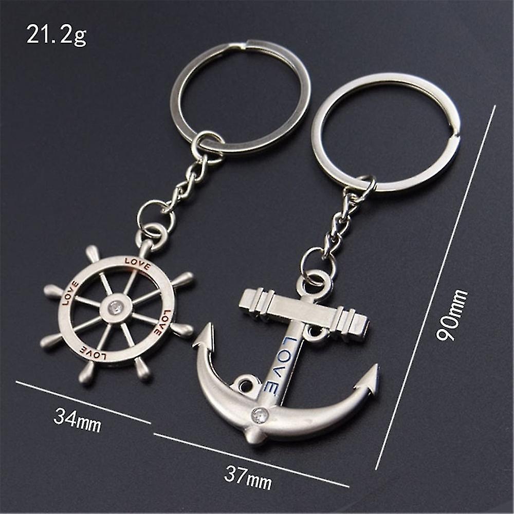 2pcs I Love You Key Chain Women Men Bag Pendant Couple Metal Red Heart Keychains Set For Boyfriend Girlfriend Valentine Day Gift