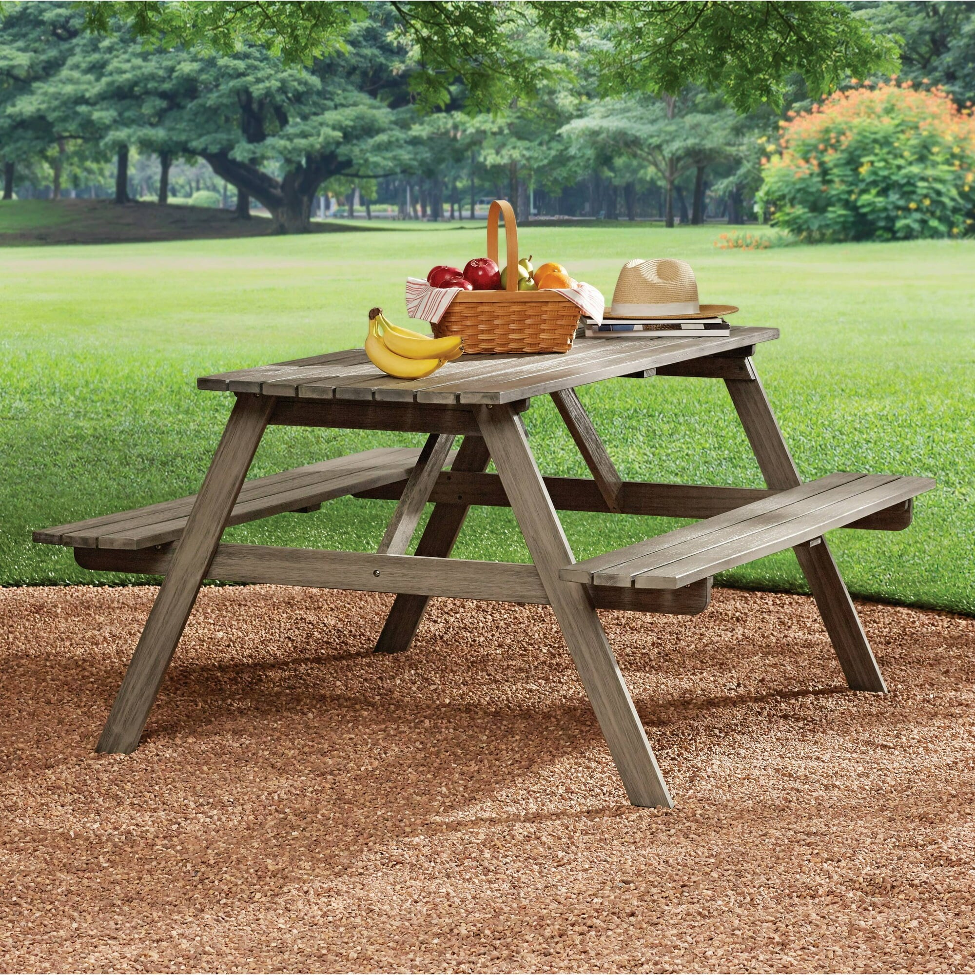 Wood Rectangular Outdoor Picnic Table