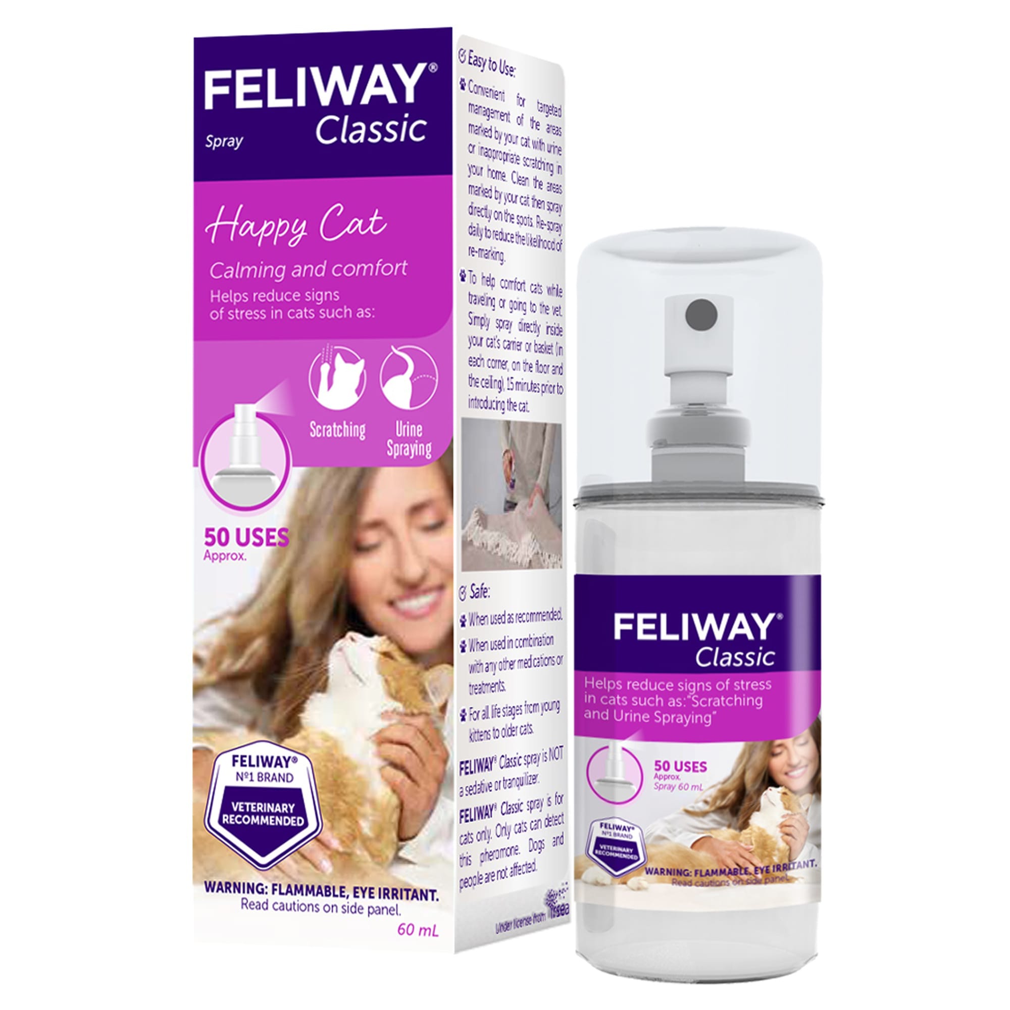 FELIWAY Calming Spray for Cats， 60 ml.