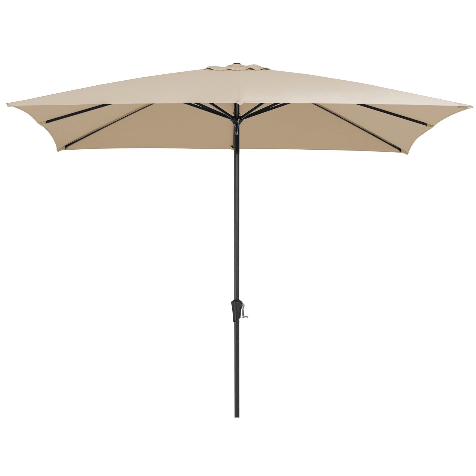 Serwall 8 x 10 ft Outdoor Rectangular Patio Market Umbrella, Beige