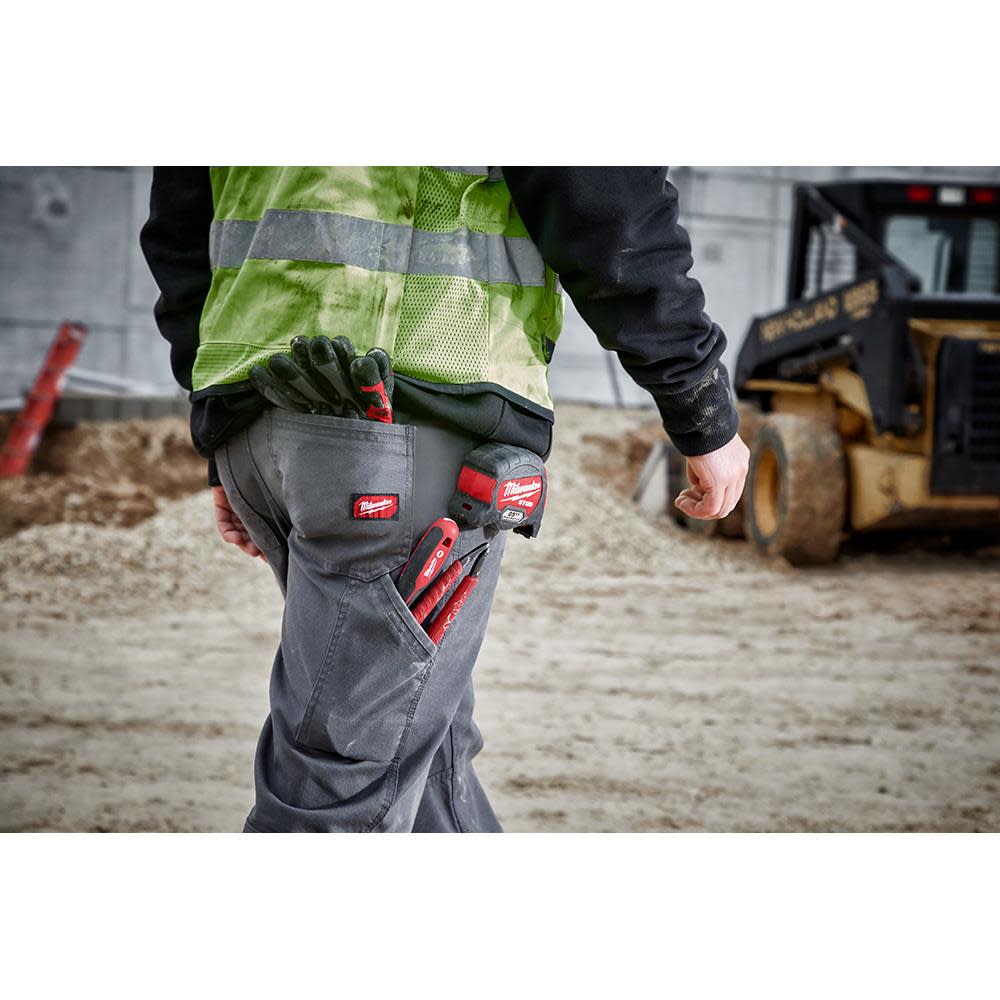 Milwaukee Work Pants Flex Heavy Duty Gray 32x 34 ;